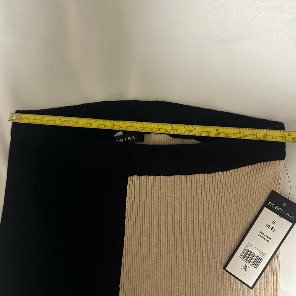 BCBG Black and Cream Colorblock pants and top sleevesless size small NWT. - Picture 11 of 16
